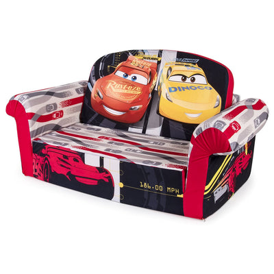 Marshmallow Furniture Comfy Foam Toddler Couch & Chair Package, Disney Cars 3