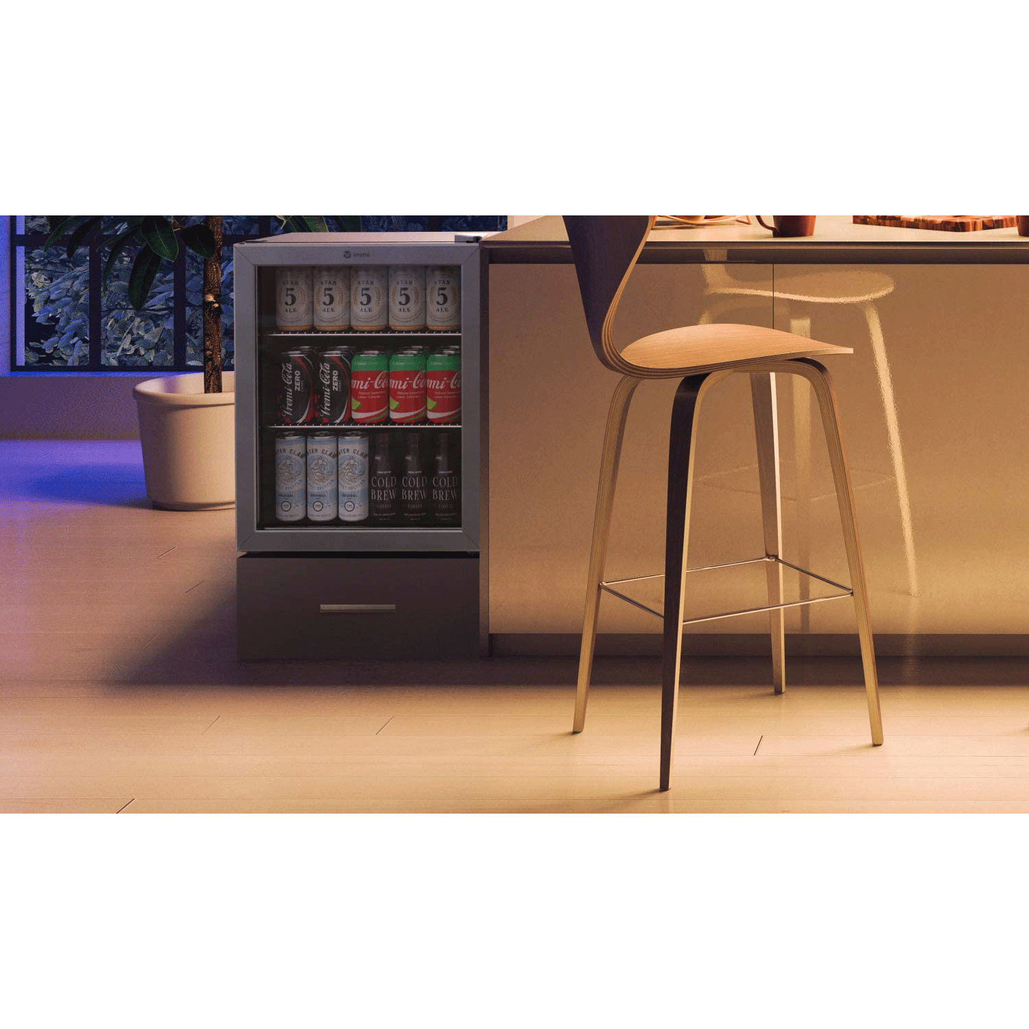 Vremi 2.7 Cubic Foot Glass Door 2 Adjustable Shelves Mini Fridge (For Parts)