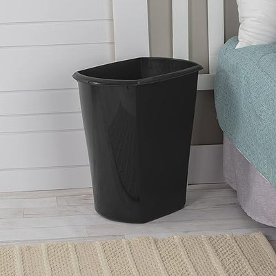 Sterilite 10529006 5.5 Gal Ultra Plastic Wastebasket Trash Can, Black (6 Pack)