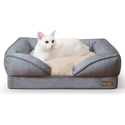 K&H Pet Products Small Pet Comfy Pillow Top Orthopedic Dog Bed Lounger, Gray