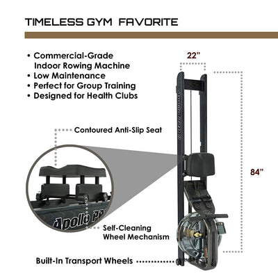 First Degree Fitness Apollo II Reserve AR Indoor Water Rowing Machine, Black (Open Box)