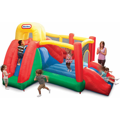 Little Tikes Double Fun Slide 'n Bounce Outdoor Kid's Inflatable Bouncy House
