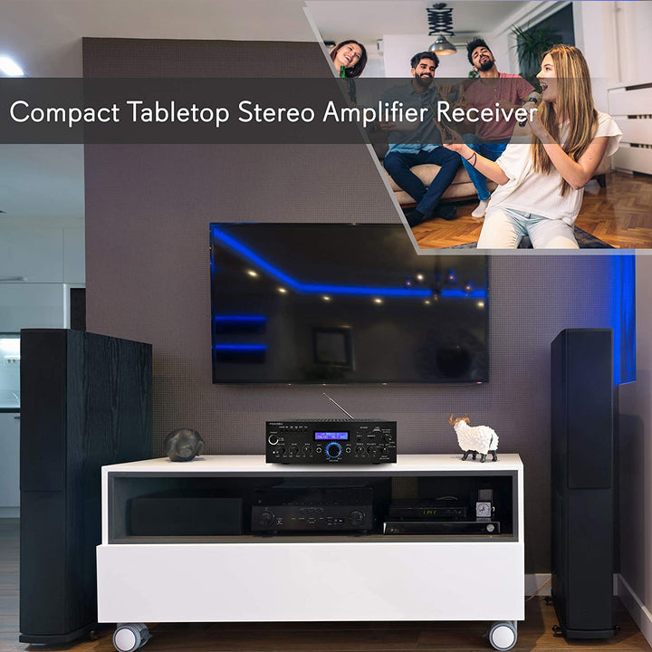 Pyle Home 200 Watt AM/FM AUX/USB Bluetooth Home Stereo Amplifier System (Used) - VMInnovations