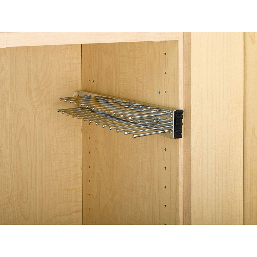 Rev-A-Shelf TRC-14CR 14-Inch Side Mount Extending Tie Rack, Chrome (2 Pack)