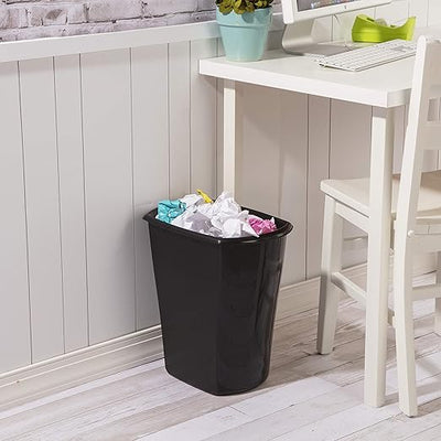 Sterilite 10529006 5.5 Gal Ultra Plastic Wastebasket Trash Can, Black (6 Pack)