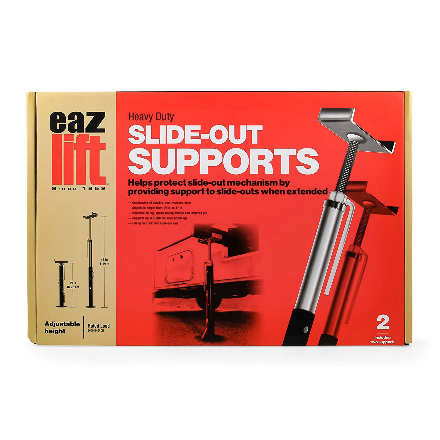 Eaz-Lift 5,000 Pound RV Slide Out Mechanism Supports Handle, 2 Pack (Open Box)