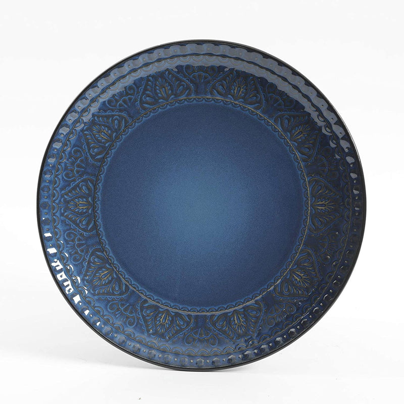 Gibson Elite Milanto Stoneware Glazed 16 Piece Dinnerware Set, Blue (Used)
