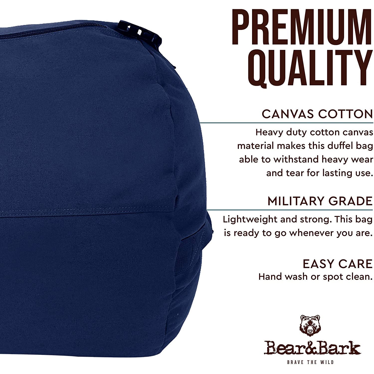 Bear&Bark 38 x 20 Inch Military Travel Duffel Bag with Strap, Blue (Open Box)