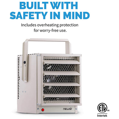 NewAir 240V 5000W Garage Industrial Hardwired Space Heater, White (For Parts) - VMInnovations