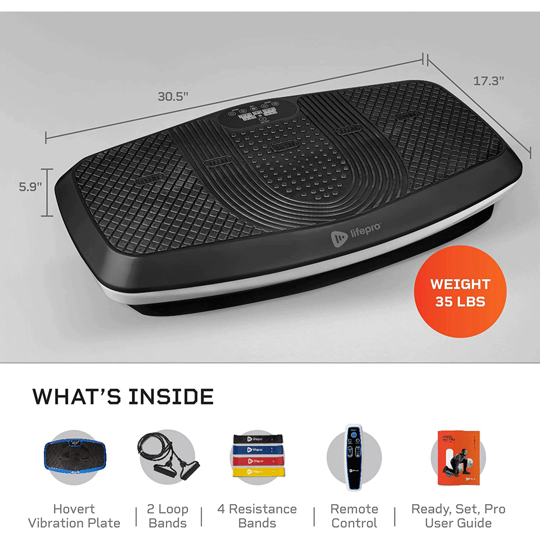 LifePro Hovert 3D Vibration Plate Body Exercise Workout Machine Black (Open Box)