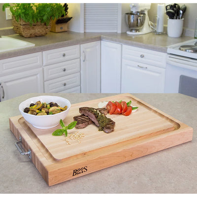 John Boos Block 24 x 18" Edge Grain Wood Cutting Board & Board Maintenance Set - VMInnovations