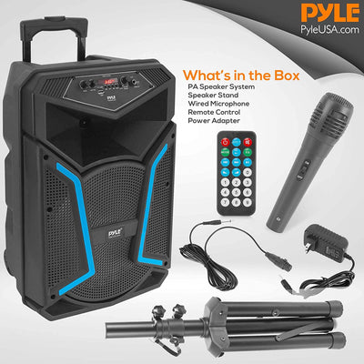 Pyle PPHP122SM Portable Bluetooth Speaker System with Flashing Party Lights - VMInnovations