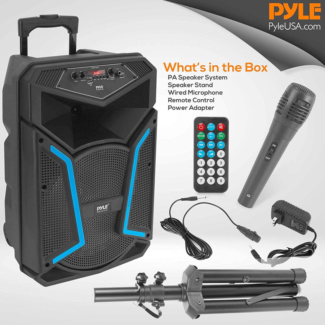 Pyle Portable Bluetooth Speaker System with Flashing Party Lights (Open Box)