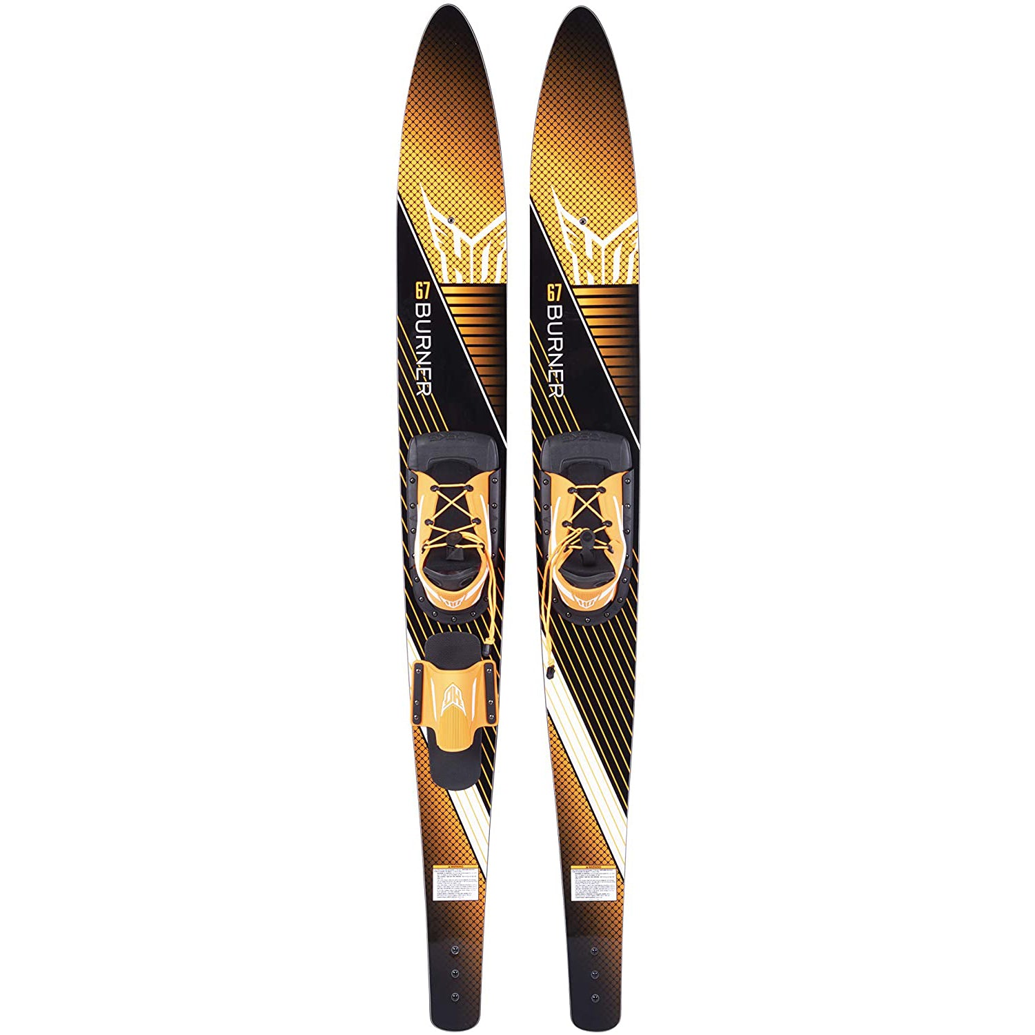 HO Skis Burner 61-Inch Waterskiing Combo Skis w/ Trainer Bar Bindings (Open Box)
