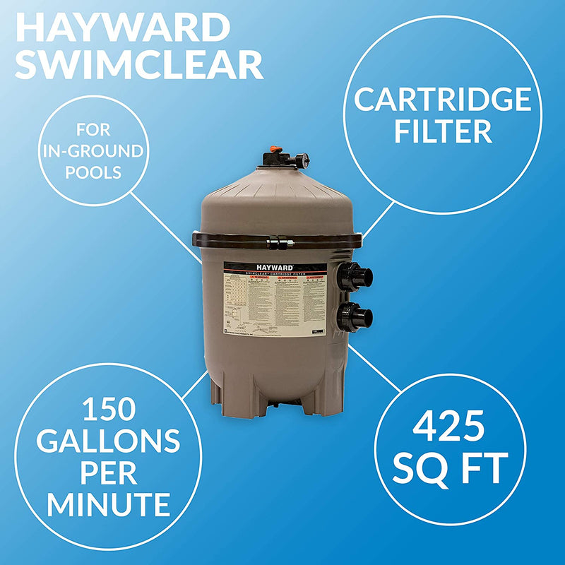 Hayward W3C4030 SwimClear 425 Square Feet Outdoor Inground Cartridge Pool Filter