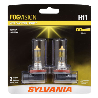 Sylvania H11 Fog Vision Yellow High Performance Halogen Light Bulb Set, 2 Pack (Used)