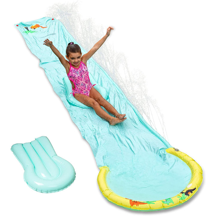 Hoovy Giant 16 Foot Kids Backyard Water Splash Slip and Slide Toy with Bodyboard - VMInnovations