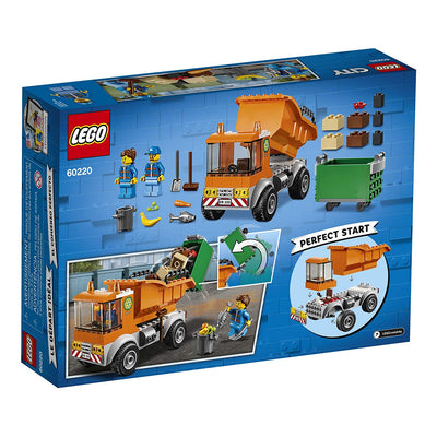 LEGO 60220 City 90 Piece Garbage Truck Building Set with 2 Minifigures for Kids