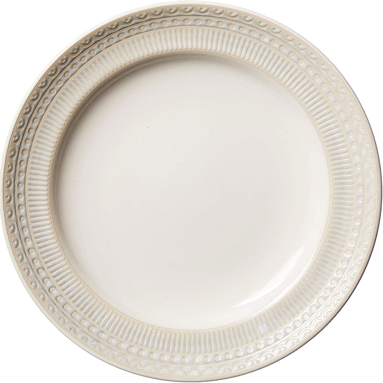 Gibson 16 Piece Reactive Glaze Dinnerware Set Plates, Bowls, and Mugs, Cream (For Parts)