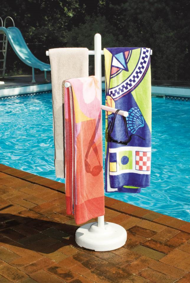 Hydrotools 89032 Indoor Outdoor Swimming Pool Spa Weighted Poolside Towel Rack - VMInnovations
