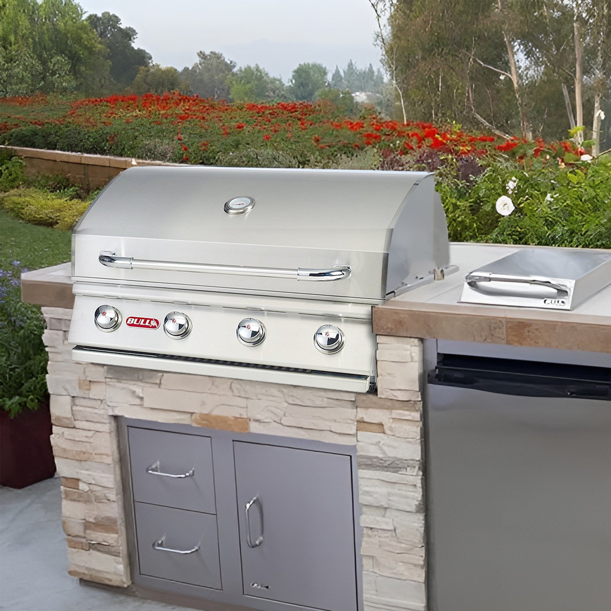 Bull Outdoor Products Liquid Propane Outlaw Drop-In Steel Barbecue Grill Head - VMInnovations