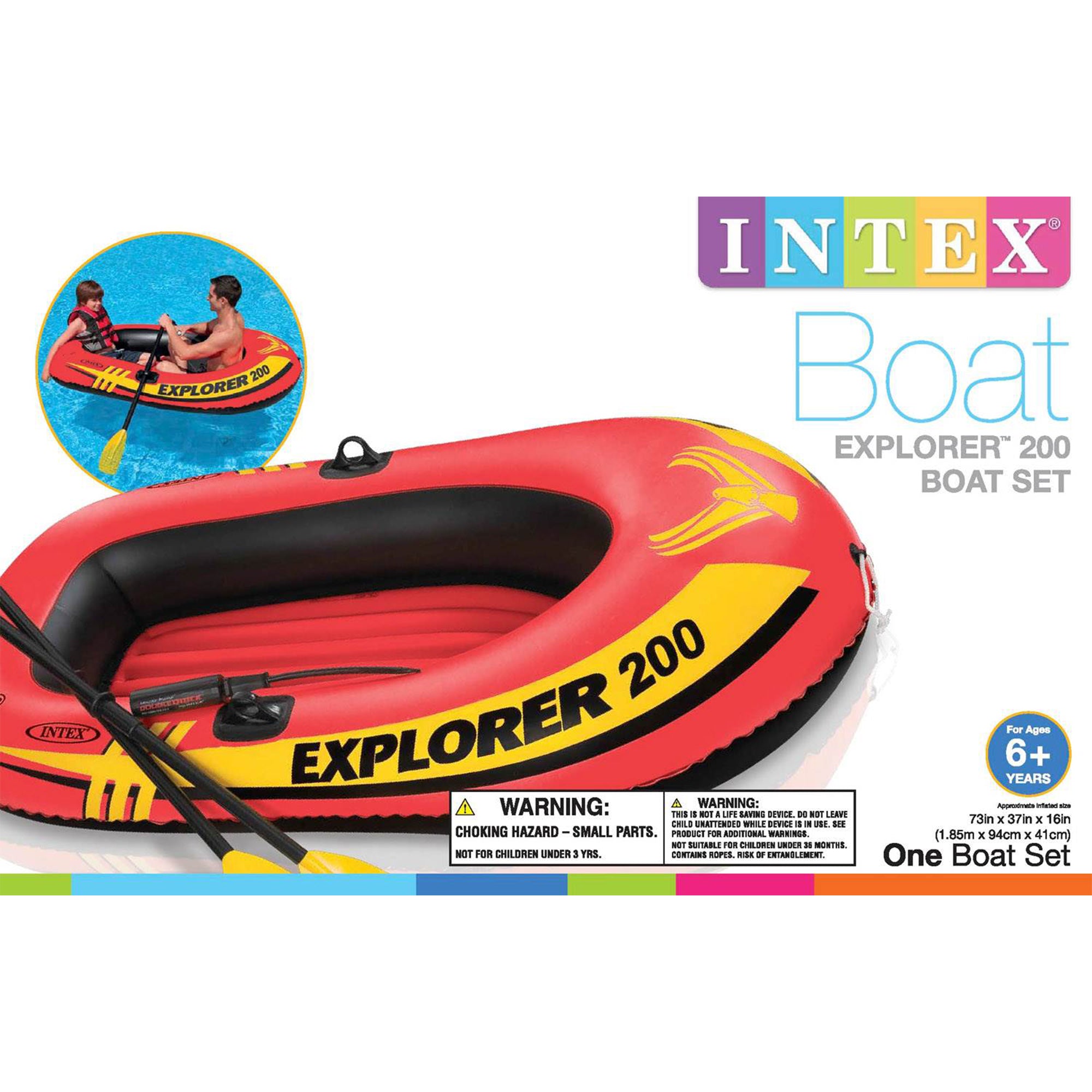 Intex Explorer 200 Inflatable Two Person Raft Boat Set - VMInnovations