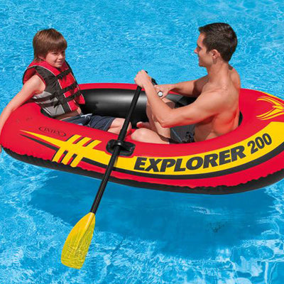 Intex Explorer 200 Inflatable Two Person Raft Boat Set - VMInnovations