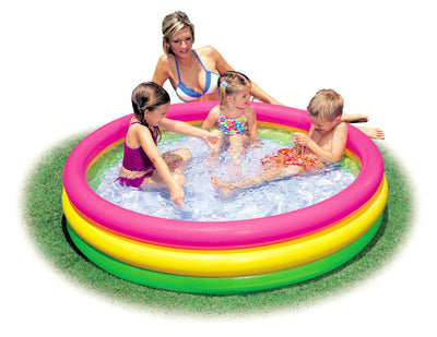 Intex 4' 10"x 13" Inflatable Sunset Glow Colorful Backyard Kids Swimming Pool - VMInnovations