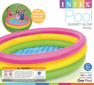 Intex 4' 10"x 13" Inflatable Sunset Glow Colorful Backyard Kids Swimming Pool - VMInnovations