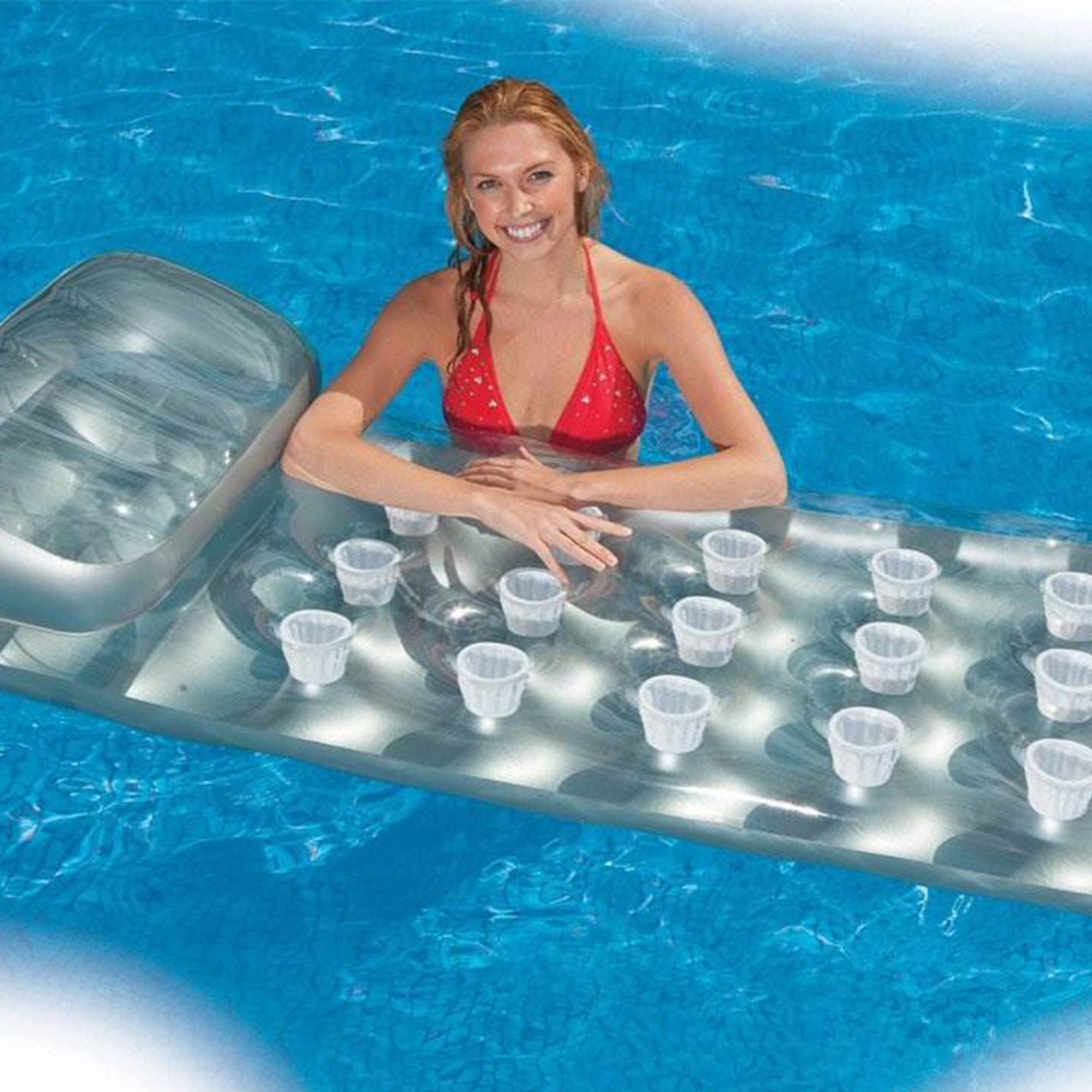 Intex 18-Pocket French Mattress Suntanner Pool Lounger Float w/ Headrest 58894EP - VMInnovations