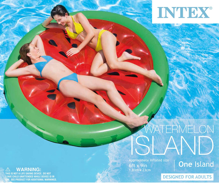 Intex Giant Inflatable 72 Inch Watermelon Island Swimming Pool Raft | 56283EP