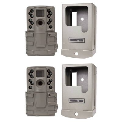 Moultrie A20 12MP IR Mini Hunting Game Trail Camera, 2 Pack with Security Cases