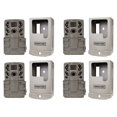 Moultrie A20 12MP IR Mini Hunting Game Trail Camera, 4 Pack with Security Cases