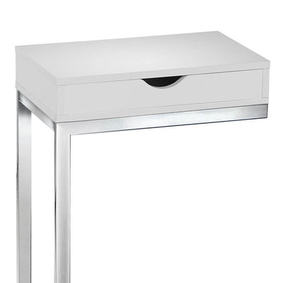 Monarch Specialties Contemporary Accent Side End Table with Drawer, White