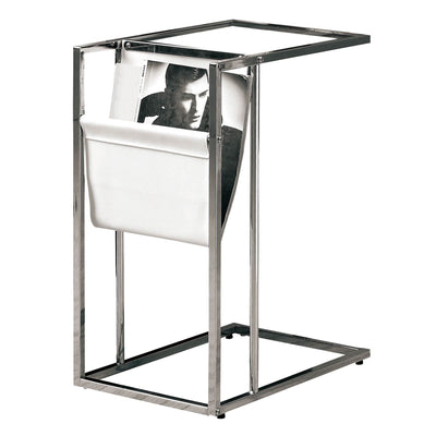 Monarch Specialties Accent Glass Side End Table with Magazine Rack (Open Box)