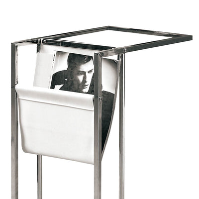 Monarch Specialties Accent Glass Side End Table with Magazine Rack (Open Box)