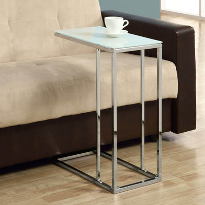 Monarch Specialties Accent Rectangular Frosted Glass Side End Table (Open Box)