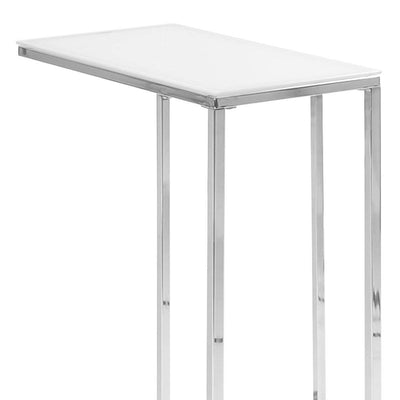 Monarch Specialties Accent Rectangular Frosted Glass Side End Table (Open Box)