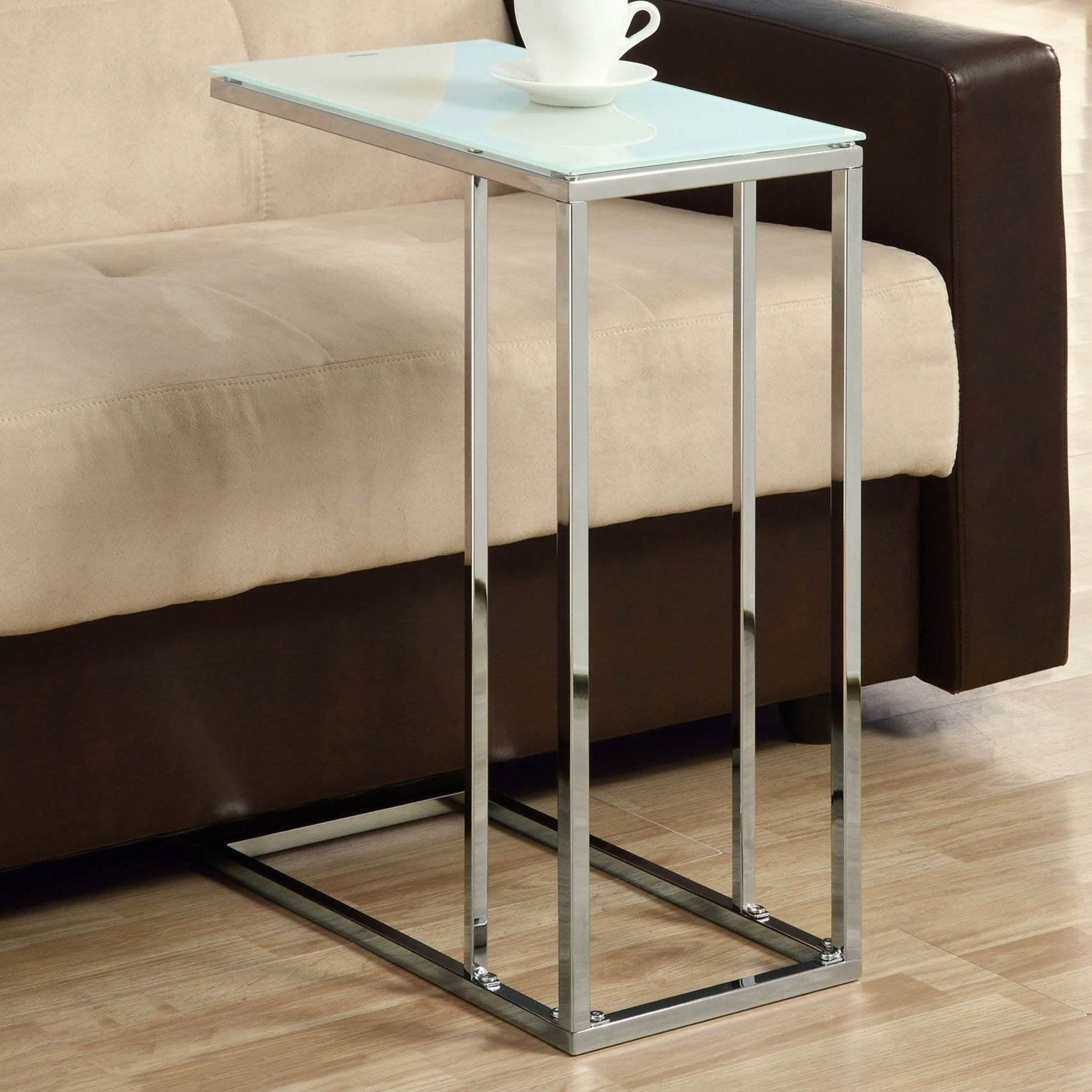 Monarch Specialties Accent Rectangular Frosted Glass Side End Table (Open Box)