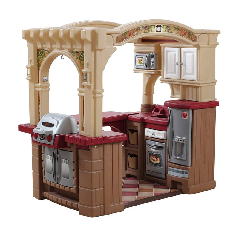 Step2 Grand Walk In Kitchen and Grill Large 103 Piece Kids Playset Toy, Ages 2+