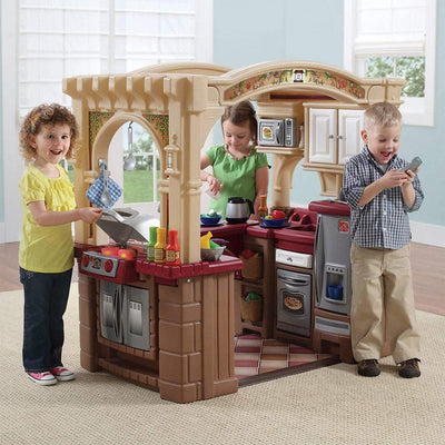 Step2 Grand Walk In Kitchen and Grill Large 103 Piece Kids Playset Toy, Ages 2+