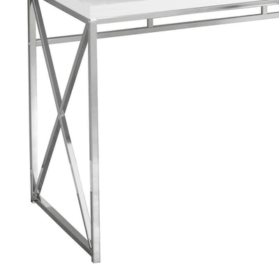 Monarch Specialties 48" Modern Office Computer Desk, Glossy White (Open Box) - VMInnovations