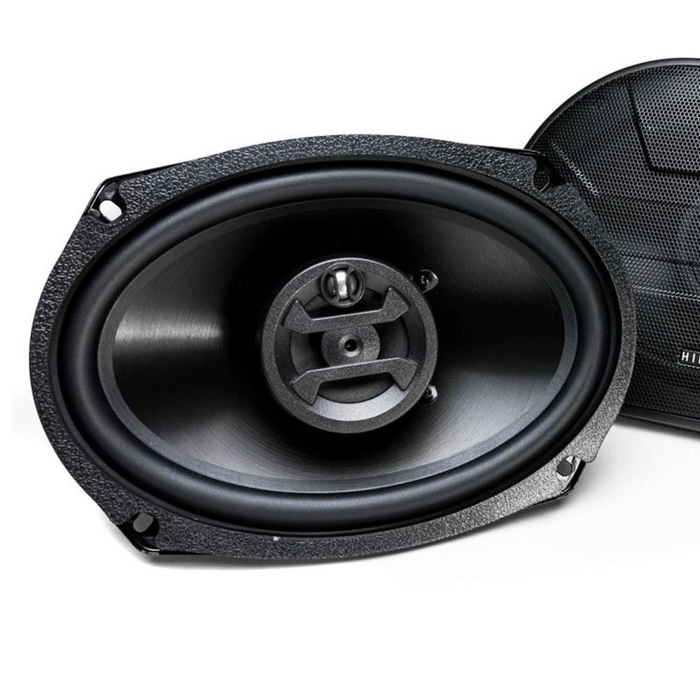 Hifonics 2 Pair Zeus  6" x 9" Coaxial Speakers w/ QPower 4-Hole Wedge Enclosure