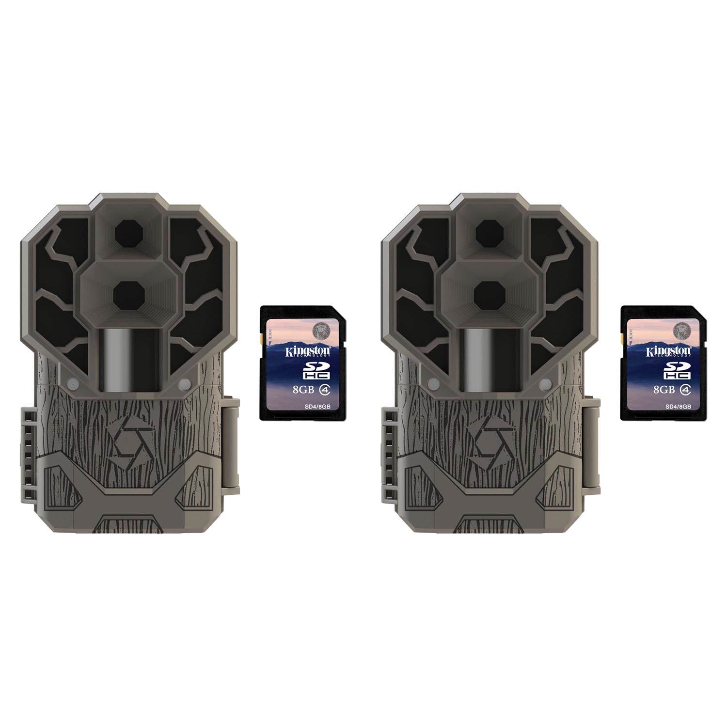 Stealth Cam 30MP High Res 4K HD No Glo Game Trail Camera, 2 Pack + 8GB SD Cards - VMInnovations