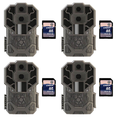 Stealth Cam 30MP High Res 4K HD No Glo Game Trail Camera, 4 Pack + 8GB SD Cards