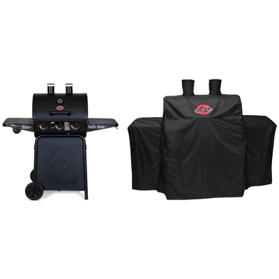 Char Griller 3-Burner Grillin' Pro Propane Gas Grill + Full Length Grill Cover