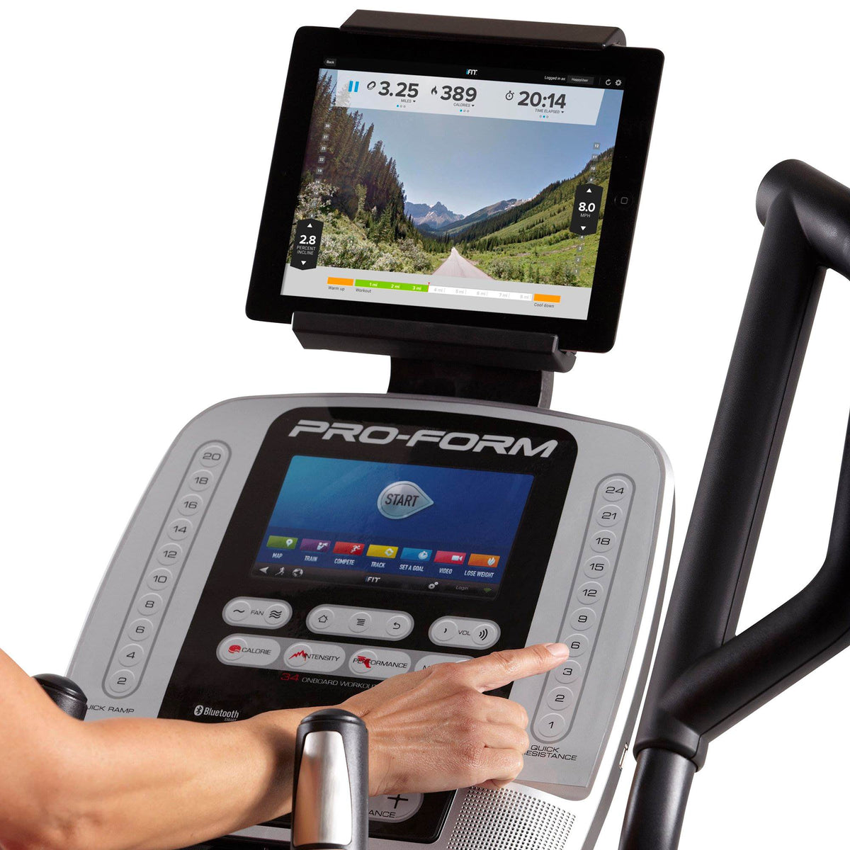 ProForm Pro 12.9 iFit Coach Front Drive Elliptical with Full-Color Screen + Mat