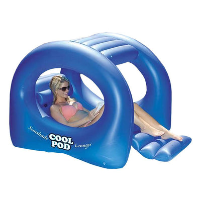 Swimline Sunshade Cool Pod Inflatable Swimming Pool Float Lounger, Blue | 90495
