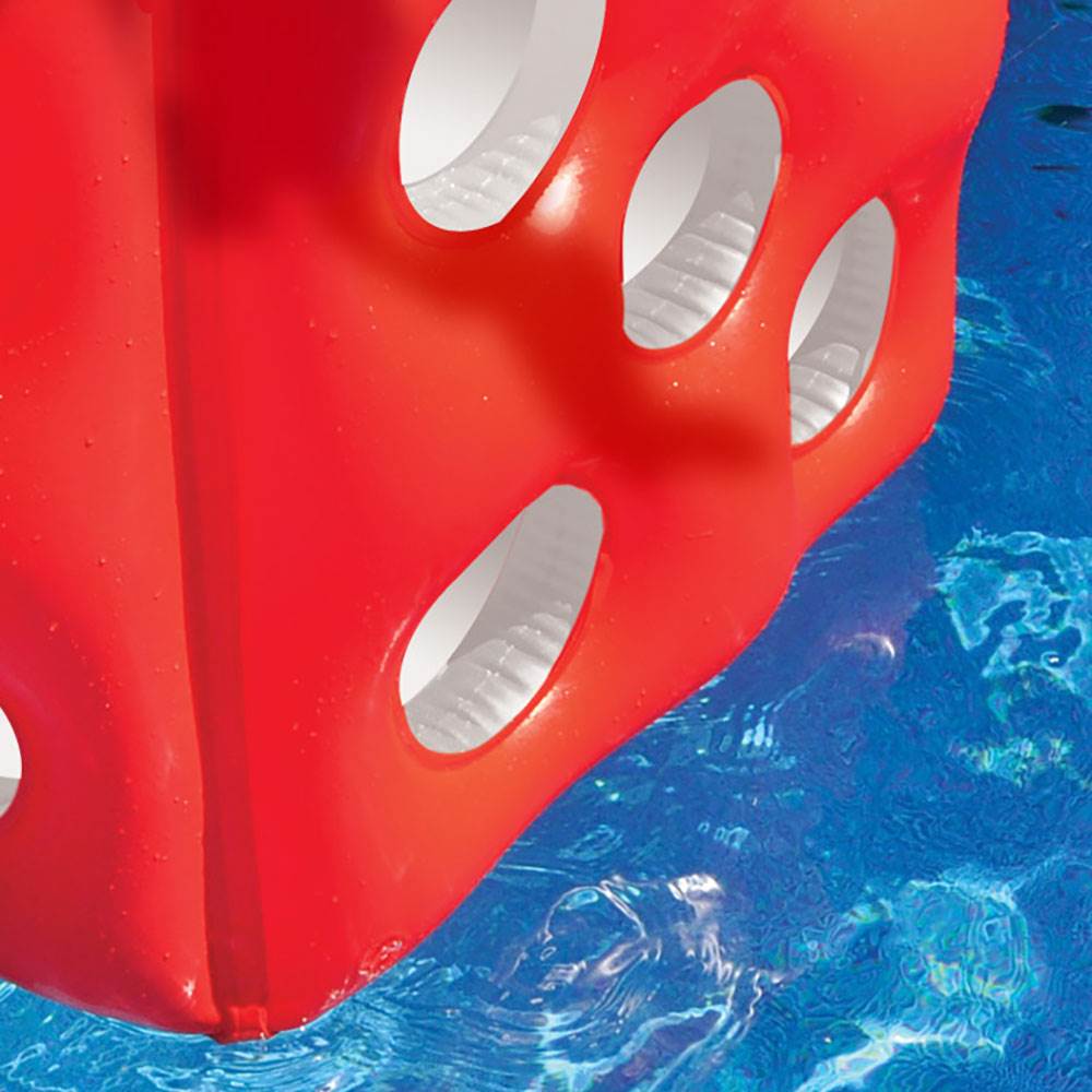 Swimline Tumbling Dice Inflatable Cube Ride On Swimming Pool Float, Red | 90733 - VMInnovations