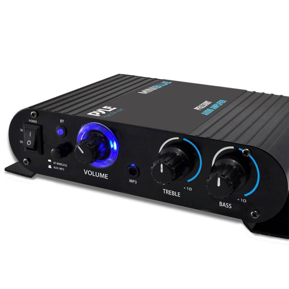 Pyle 90 Watt 8 Ohm Bluetooth Mini Blue Home Studio Class T Amplifier (Open Box)